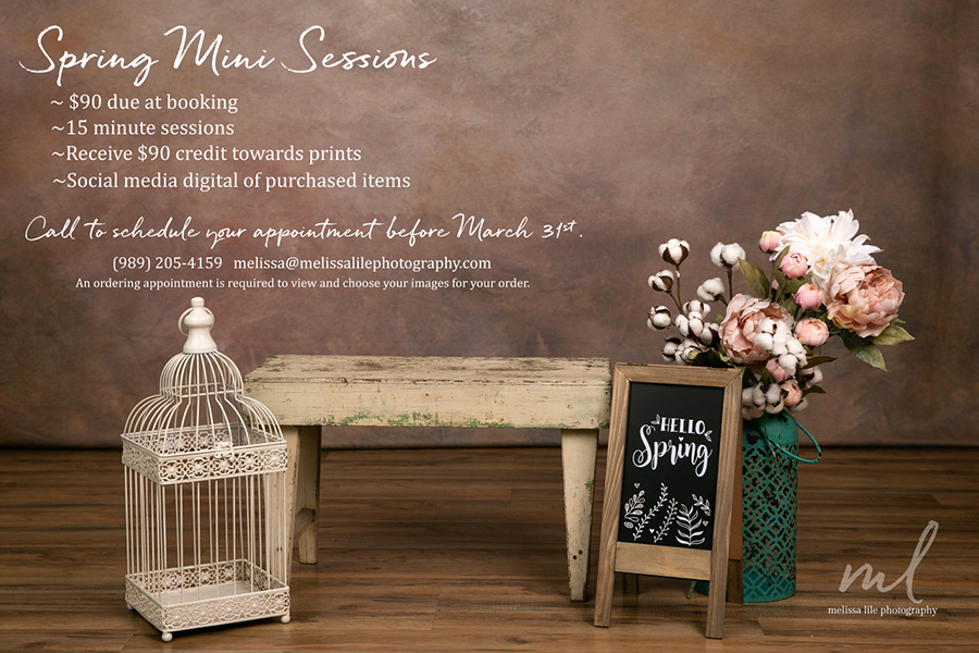 Spring min sessions with spring decor